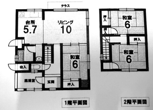 林野庁団地 徒歩15分 1-2階の物件間取画像